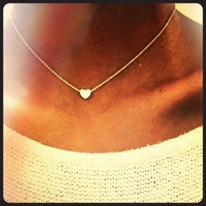 Silver heart chocker necklace